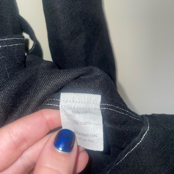 Billy Reid Black Long Sleeve Linen Button Down Up Dress Size XS - Picture 5 of 6